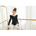 thumbnail image 6 of Arshiner Girls Toddler Leotard Ruffle Long Sleeve Ballet Leotards Low Back Gymnastic Dance Dress, 6 of 8