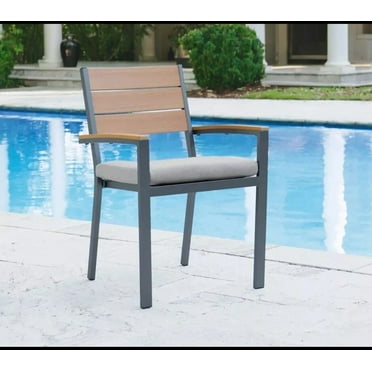 1 Piece Gray Sunbrella Peak Season Outdoor Chair Pad 18 inch by 19 inch x 2.2"