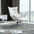 thumbnail image 4 of Melrose White Leather Swivel Cocoon Chair, 4 of 7