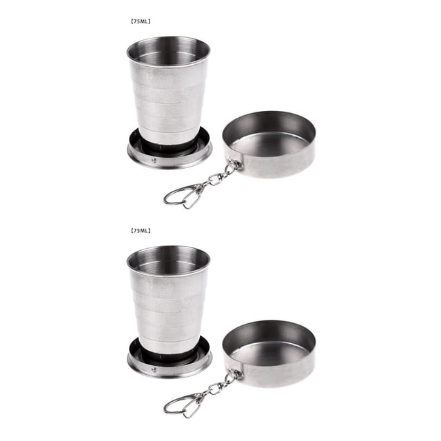 Sonducket Taza Hi.FANCY, taza de agua plegable de acero inoxidable, taza plegable para acampar, suministros para beber al aire libre Type1 NO1 Sonducket CBP174511