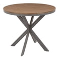 thumbnail image 2 of Lumisource X Pedestal Industrial Dinette Table with Black Metal and Walnut Wood, 2 of 11