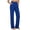 *Blue, variant on Women's High Waist Straight Leg Pants with Pockets,Casual Solid Color Pants for Work Black,Women's Plus M