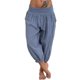 thumbnail image 1 of Mujer Pantalones de yoga Bolsillos laterales Bloomers bombachos Pantalones capri Prendas de abajo Secado rápido Dispersor de humedad Ligero Hippie Boho Azul claro Polvo de mandarina Whit, 1 of 5