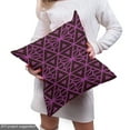 thumbnail image 4 of Ambesonne Lattice Fabric by the Yard Upholstery, Symmetric Geometric Pink, 5 Yards, Dark Brown and Magenta, 4 of 4