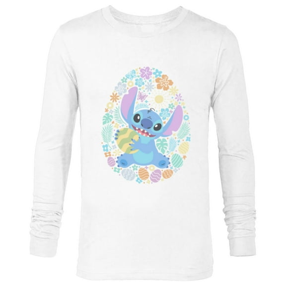 Disney Lilo & Stitch Easter Egg Flowers Spring Pastel Colors - Long Sleeve T-Shirt for Men - Customized-White