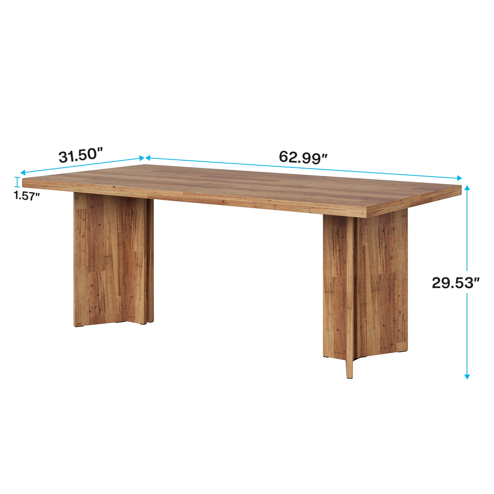 MAYEERTY 63" Multifunctional Dining Table & Executive Desk, 1.57" Thick E1 Board