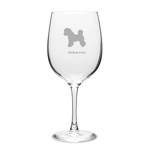 Bichon Frise Deep Etched 19 oz Classic Red Wine Glass