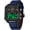 Black Blue, variant on Fashion Men’s Digital Analog Watch Square Large Face Waterproof Sports Casual Quartz Wristwatch Leather Strap with Dual Time, Alarm, Luminous Display