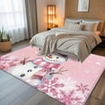 thumbnail image 5 of 5x8Ft Area Rugs, Pink Snowman Christmas Non-Skid Rubber Backing Large Rectangle Rugs - Living Room Bedroom Home Office, Xmas Pink Snowflake Winter Indoor Floor Mat Carpets Washable Rug, 5 of 9