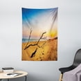 thumbnail image 1 of Driftwood Decor Tapestry, Washed Up Driftwood on the Sandy Shore at Sunrise Digital Image, Wall Hanging for Bedroom Living Room Dorm Decor, 40W X 60L Inches, Blue and Sand Brown, by Ambesonne, 1 of 2