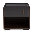 thumbnail image 3 of Bowery Hill Two-tone 1-Drawer Wood Nightstand in Gray and Walnut, 3 of 8