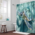 thumbnail image 3 of Sea Turtle Bathroom Shower Curtain, Ocean Life Modern Art Waterproof Washable Soft Bath Curtain for Bathtub Decor with 12 Hooks&Grommet, 66x72 Inch, 3 of 9