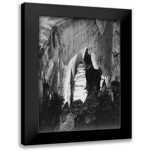 Adams, Ansel 11x14 Black Modern Framed Museum Art Print Titled - The Queens Chambers-Carlsbad Caverns National Park-New Mexico