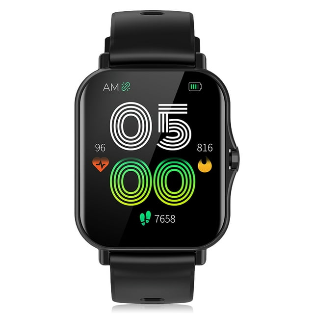 SmartWatch cuadrado 5.0 Bluetooth compatible con Bluetooth IP67 a prueba de agua Paso a prueba de agua Ritmo cardíaco Sangre Oxygen Sleep Tracking Fitness Smart Reloj Negro sidaley EL005755-03B
