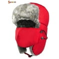 thumbnail image 4 of Spencer Winter Trapper Trooper Hat Windproof Thermal Russian Ushanka Hat with Ear Flap Mask for Men Women Hunting Outdoor Warm Hats, Red, 4 of 8