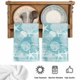 thumbnail image 5 of Turquoise Coastal Kitchen Towels Set of 2, Nautical Starfish Coral Jellyfish Shell Sea Absorbent Dish Towels for Kitchen, Microfiber Hand Towel, Quick Drying Tea Towel for Cleaning Dishcloths, 5 of 7