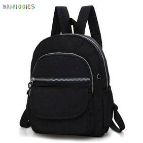 BadPiggies Nylon Mini Casual Waterproof Travel Backpacks Shoulder Bag Lightweight Small Daypack for Girls Womens, Black