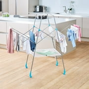 Minky Homecare Multi Metal Clothes Drying Rack, Silver and Blue