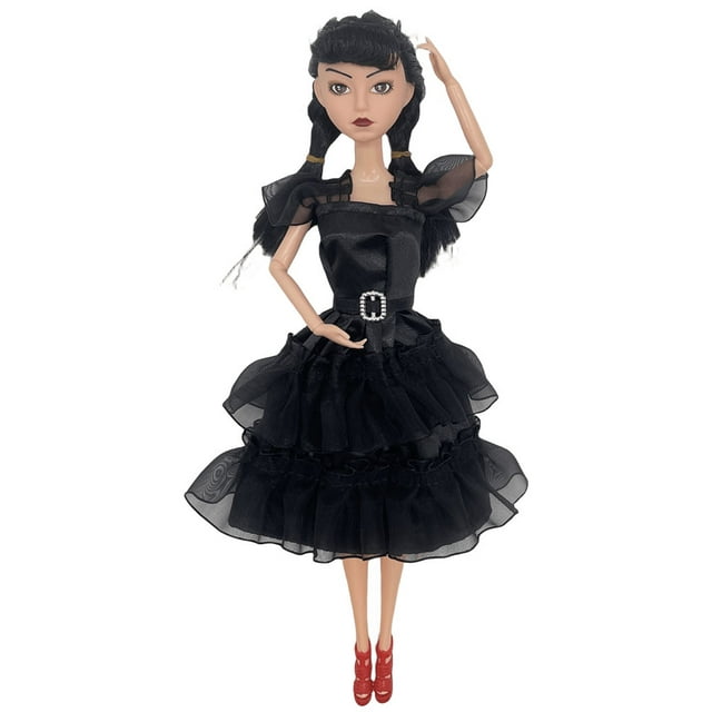 Miércoles Addams Dolls con vestido negro 10.9 In Toys Dolls Regalos de cumpleaños para niños
