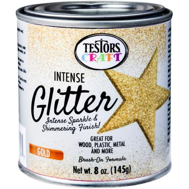 Testors TIGP29182 Intense Glitter Paint Gold Glitter 8 oz