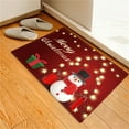 thumbnail image 3 of Wangscanis Home Christmas Floor Mat, Snowman/Santa Printed Square Carpet, 3 of 8