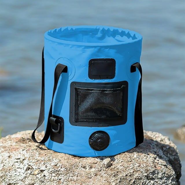 TIMIFIS PVC Seau Pliant en Multifonctionnel Seau Pliant d'Extérieur Seau Portable avec Bec Verseur Seau d'Eau Camping Grande Capacité Seau Rond de Transport Seau de Pêche Camping et Randonnée