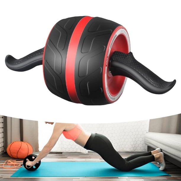 Rodillo para abdominales con resorte de resistencia, portátil, silencioso, profesional, para culturismo, para mujeres y hombres, entrenamiento básico Rojo L