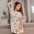 thumbnail image 3 of Lsque Colorful Bow Knots Pattern Nightgowns for Women Sleep Shirts Short Sleeve Nightshirt Pullover Nightdress Soft Sleepwear Relaxed Fit Nightdress, 3 of 6
