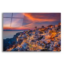 Epic Art 'Santorini Greece' by Edin Chavez, Acrylic Glass Wall Art, 16"x12"