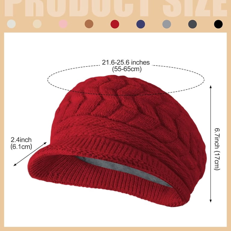 Vorkoi Womens Winter Beanie Hat, Warm Knitted Slouchy Wool 