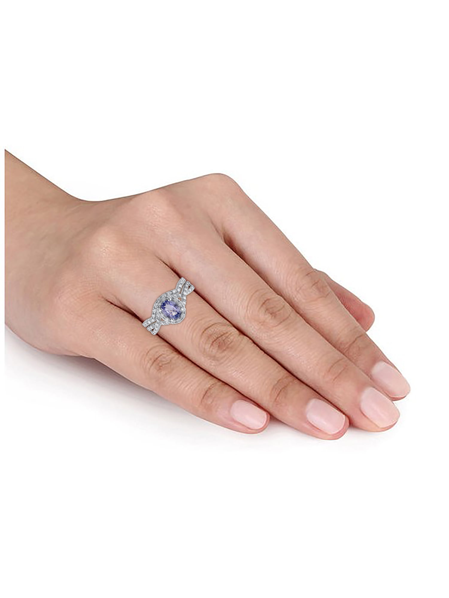毎週更新 ルヴァン レディース リング アクセサリー Blueberry Tanzanite 1-1 ct. Diamond  Braided Halo Ring in 14k Rose Gold