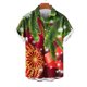 thumbnail image 2 of Mens Manga Corta Botón Abajo Camisas, Cuello de Vuelta Navidad Impresa Blusa, Top de Moda Casual, 2 of 4