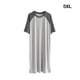 thumbnail image 4 of Qarigey Camisón Raglan Ropa de dormir Pijama ligero Doble color Transpirable Cuello Camisa para dormir Camisón amigable con la piel Pijama Gris oscuro/Gris claro 5XL, 4 of 6