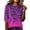 Dark Purple, variant on Womens Tops Half Sleeves T-Shirts Witch Print Halloween Shirts Loose Fit Crew Neck Going Out Tops