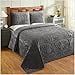 thumbnail image 3 of Better Trends BSTRDOGRY Better Trends Trevor Collection 100% Cotton Full/Double Bedspread Set in Gray, 3 of 4