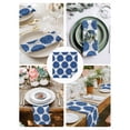 thumbnail image 3 of Dahlia Flower Cloth Napkins Set of 8 Reusable Dinner Napkins, Farmhouse Botanical Blue Grey Floral Cocktail Napkin Washable Table Napkins for Wedding/Holiday Party/Baby Shower 20"x20", 3 of 7