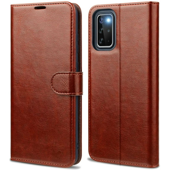 Leather Wallet Magnetic Flip Case with Strap and Picture Slot (Brown) Cover For Samsung Galaxy S7
