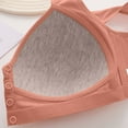 thumbnail image 5 of Qwertyu Daisy Bras for Seniors, Front Snap Closure Wireless Bra, Breathable Cotton Full Coverage Comfort Bra for Older Women, No Underwire Pink 42, 5 of 6