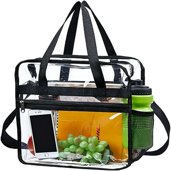 GASTROPOD Unisex Nylon Solid Print Zipper Clear Tote Stadium Approved Handbag, Clear