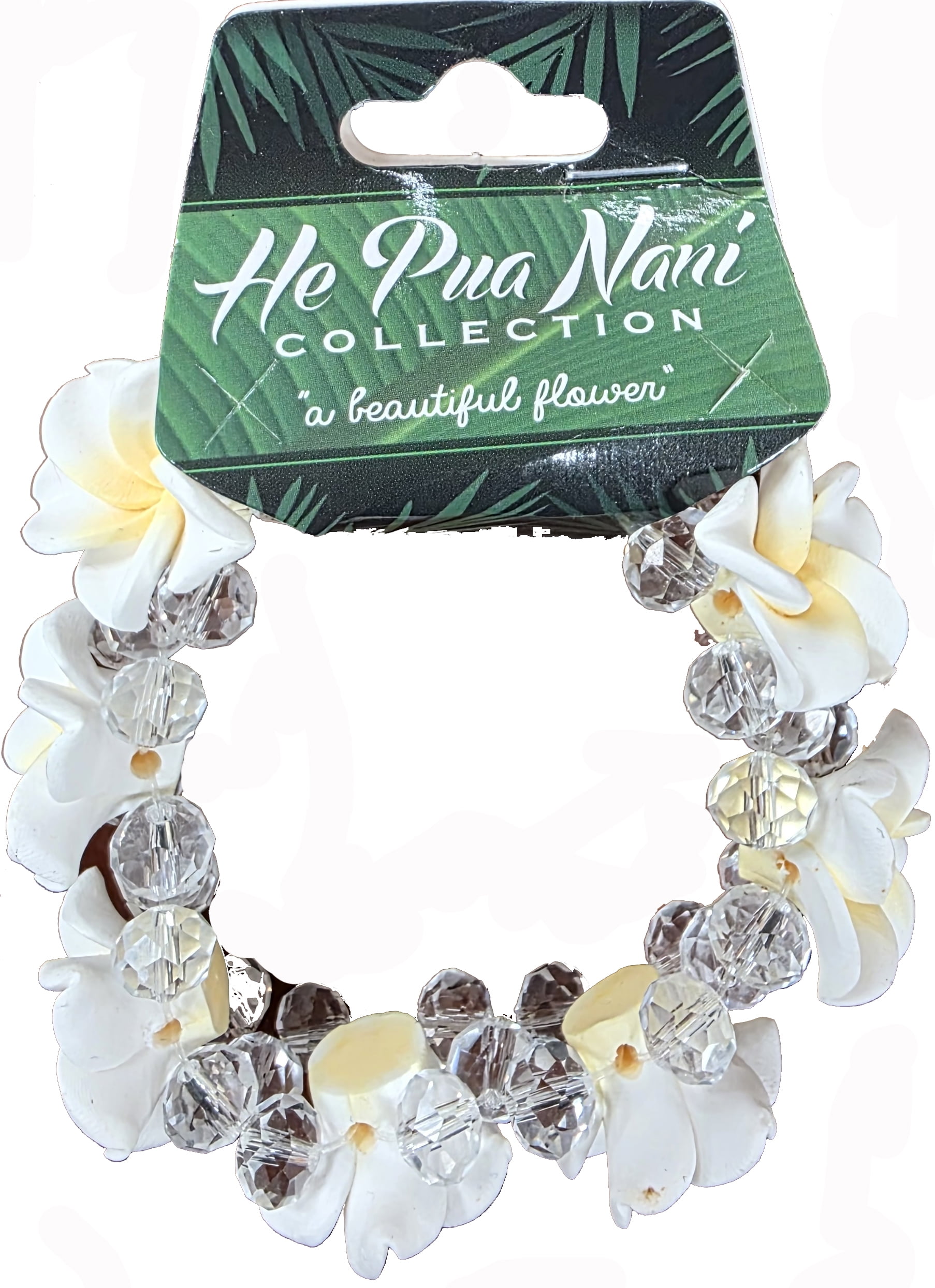 He Pua Nani Plumeria Fimo Flower Bling Hawaiian Bracelet