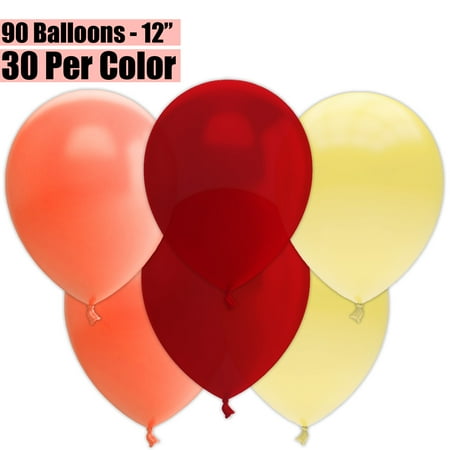 Balloon Wine 12 Inch Party Balloons, 90 Count - Peach + Burgundy Wine + Ivory - 30 Per Color. Helium Quality Bulk Latex Balloons In 3 Assorted Colors - For Birthdays, Holidays, Celebrations, and More!! ()