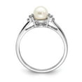 thumbnail image 2 of Sterling Silver Rhodium Plated Diamond and FW Cultured Pearl Ring, 2 of 6