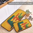 thumbnail image 6 of Kitchen Floor Mat 2 Sets Carpet Floor Mat Kitchen Mat Bathroom Mat Living Room Mat Bedroom Mat Absorbent Delicate Fabric No Ball Colorful Dinosaurs, 6 of 7