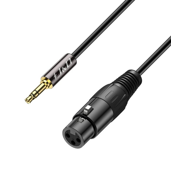 J&D Xlr To 3.5Mm Microphone Cable Pvc Shelled Xlr Female To 3.5Mm 1/8 Inch Trs Male Balanced Cable Xlr To Trs 1/8 Inch Adapter For Dslr Camera Computer Sound Card 3 Feet