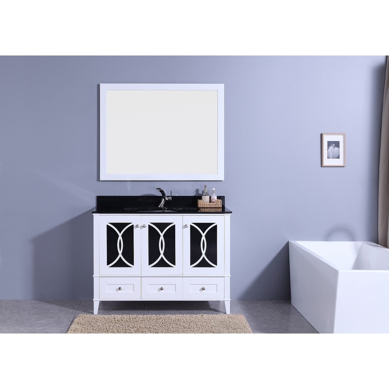 Legion Furniture 48 In Bathroom Vanity White With Tempered Glass Legion Furniture 48 In Bathroom Vanity White With Tempered Glass Top And Mirror Com