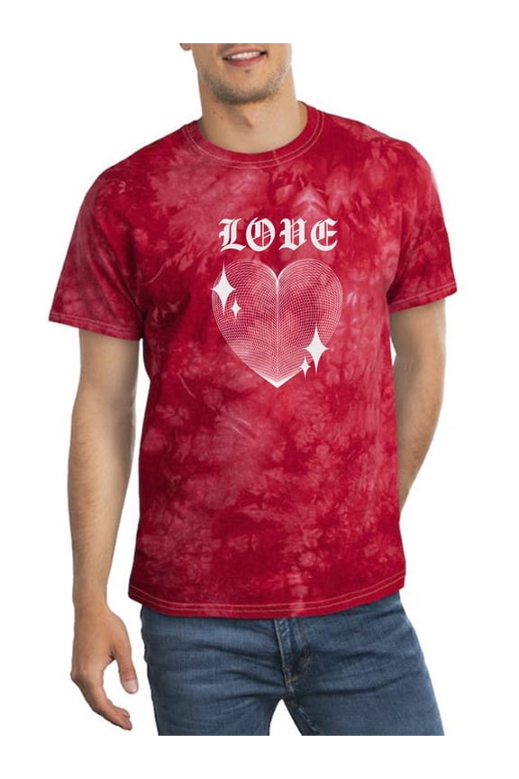 Love Techno Style Heart Tie Dye Crystal Men -Image by Shutterstock, Male XX-Large