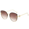 thumbnail image 1 of Las gafas de sol del ojo de gato forman las gafas de sol simples de la personalidad del marco grande, hechas de metal, 1 of 5