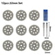 thumbnail image 2 of 12 PCS Mini disco de corte Diamante Saw Blade 20mm 22mm 25mm 30mm con mandril de 3 mm for herramientas rotativas Metal de baldosas de vidrio de piedra, 2 of 6