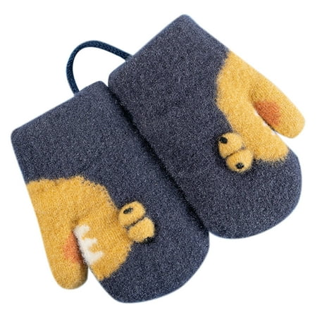 

Shpwfbe Baby Toddler Children S Knit Cartoon Winter Warm Girls Boys Mittens Kids Gloves