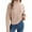 Pink, variant on Women's Casual High Neck Twisted Cable Long Sleeve Knit Pullover Warm Sweater, Textured Design, Cozy Winter Top for Cold Days,Gray M